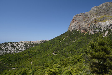 mountains in the Serra de Tramuntana, mountain range on Mallorca island (Spain, Balearic Islands)