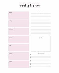 planner template for one week.
