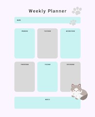 planner template for one week.
