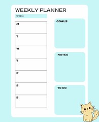 planner template for one week.
