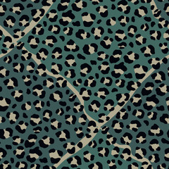 Abstract modern leopard seamless pattern. Animals trendy background. Color decorative vector stock illustration for print, card, postcard, fabric, textile. Modern ornament of stylized skin