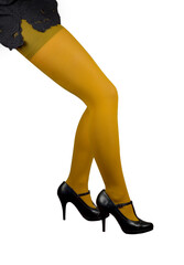 opaque yellow pantyhose