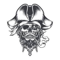 skull pirates captain vector illustration