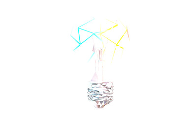 3d Light bulb idea concept top view