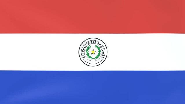 風にはためく国旗の3DCG動画、パラグアイ