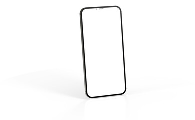 3d smartphone with blank screen isolated