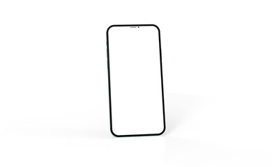 Modern glass smartphone hanging over the table