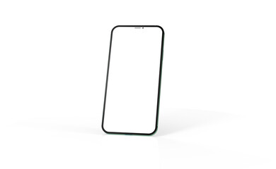 Modern glass smartphone hanging over the table