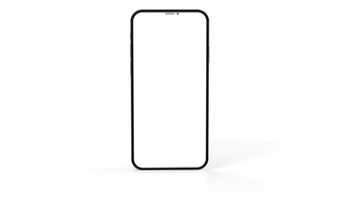 3d smartphone with blank screen isolated