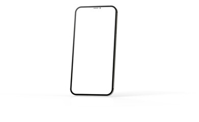 3d smartphone with blank screen isolated