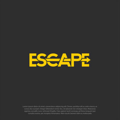 Obraz premium escape lettering logo design vector