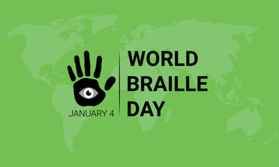  World Braille Day on January 4th, World Braille Day international holiday, World Braille Day vector