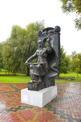 Monument to ancient Russian prince Yaroslav Osmomysl in Park "Slovyanskyi" in Volodymyr-Volynsky, Ukraine