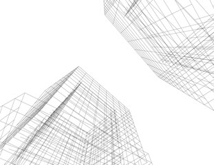 Abstract architecture vector 3d illustration