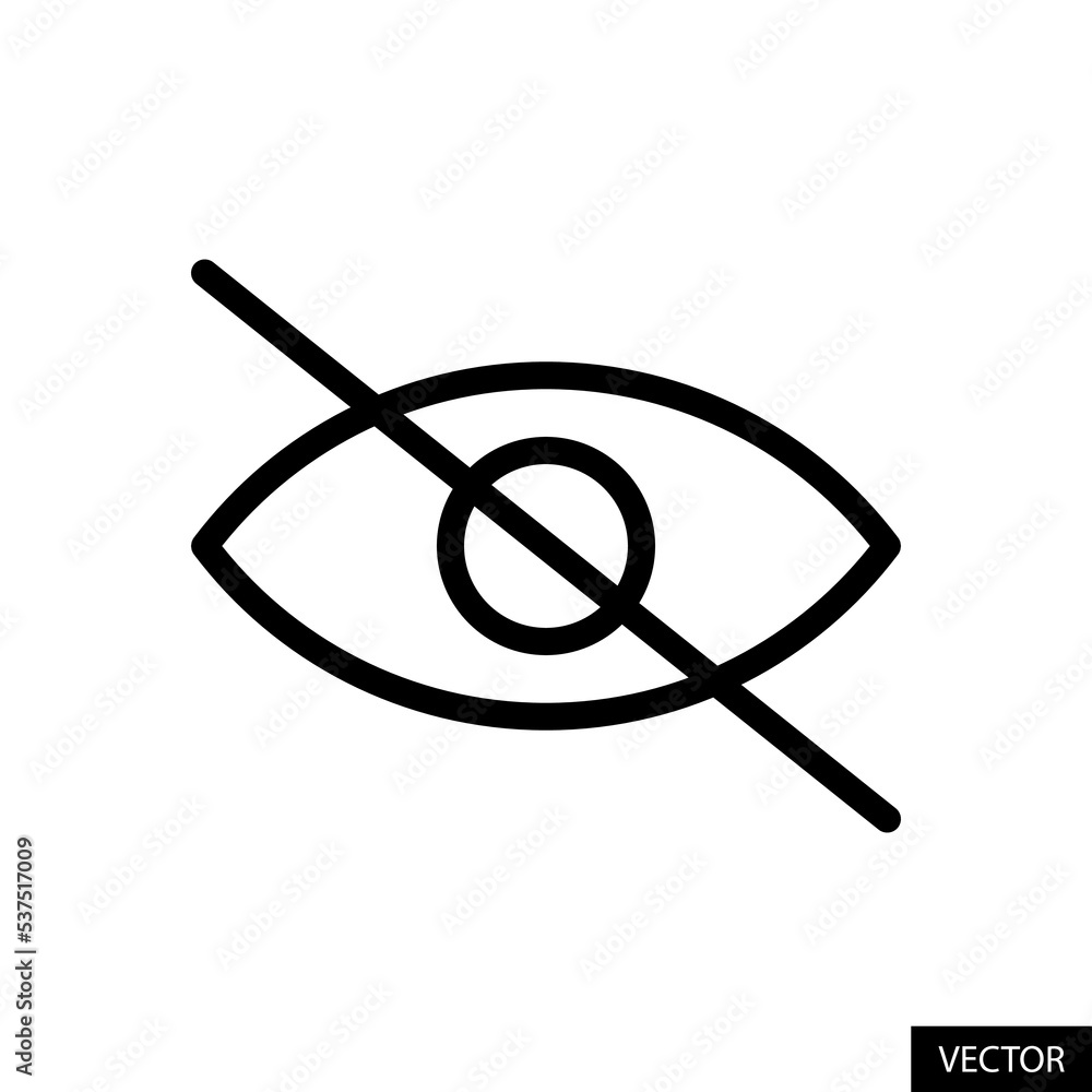 Poster hide sensitive content vector icon in line style design for website, app, ui, isolated on white back