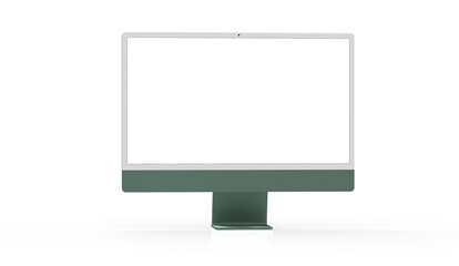 Computer display with blank white screen 3d.