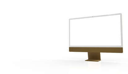 Obraz premium Workspace blank screen desktop computer, Mockup computer
