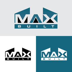 MAK BUILT logo with a mix of black, white and blue green gradients
