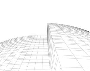 Fototapeta premium Abstract architecture vector 3d illustration