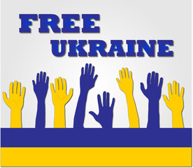 Pray for peace Ukraine Vector flat illustration on white background concept of Praying, mourning, humanity. No war.