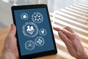 Collaboration concept on a tablet