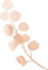 Watercolor leaf branch
