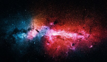 Space and glowing nebula background. 3d Illustration.