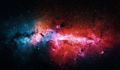 Space and glowing nebula background. 3d Illustration. © wasan