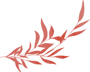 Watercolor leaf branch