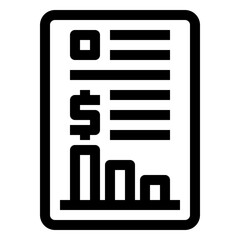 Icon Business Graph With Style Outline