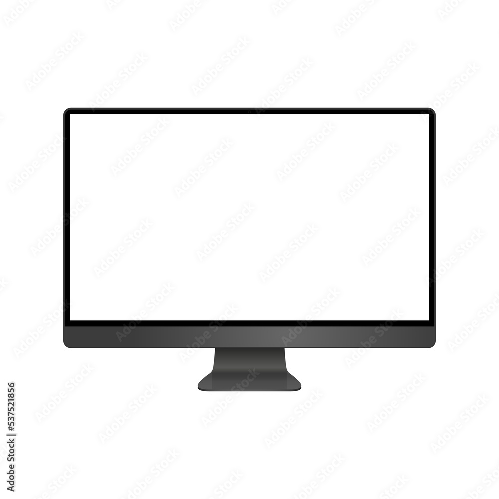 Aufkleber realistic black modern thin frame display computer monitor