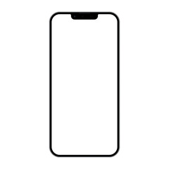 Black phone mock up with blank screen on transparent background. - 537521838