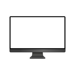 Realistic black modern thin frame display computer monitor - obrazy, fototapety, plakaty