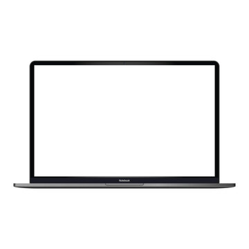 Modern thin frame realistic laptop, notebook or ultrabook mockup