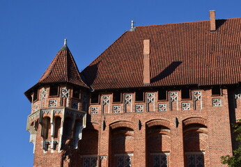 Backsteingebäude der Marienburg in Polen