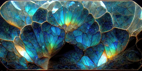 Papier peint photo Vagues fractales Organic abstract colorful fractal shapes and crystal lines background as wallpaper  © ARThitecture