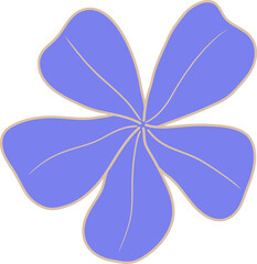 Fototapeta premium Purple flower gold line illustration