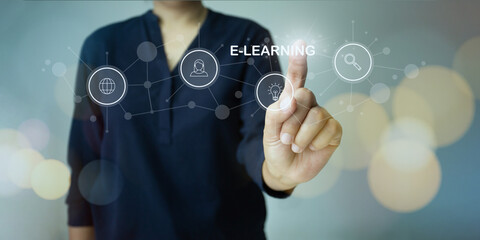 webinar online, education on internet, e-learning concept