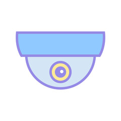 Naklejka premium Dome camera icon. CCTV, security ceiling video camera, surveillance. Vector illustration.
