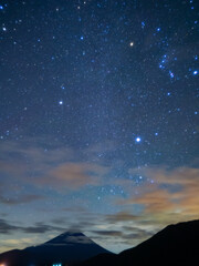 富士山とオリオン座