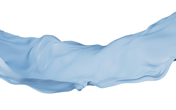 Flowing Blue Cloth Background, 3d Rendering.