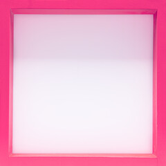 Wooden pink frame on white background