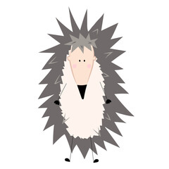 Adorable gray hedgehog in flat style. Vector clip art.