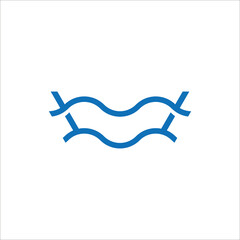 waves blue logo vector design
