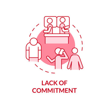 Lack of commitment pink concept icon. Communication problem. Divorce reason abstract idea thin line illustration. Isolated outline drawing