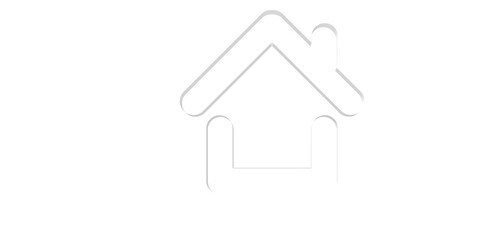 imply flat lay design with miniature white toy house