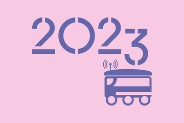 Happy New Year 2023 Festive Robot Transportation