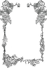 vector Illustration halloween frame border background 
