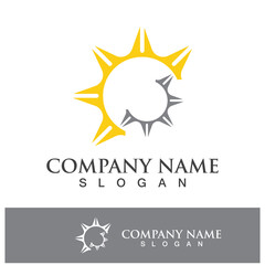 Creative sun concept logo illustration
