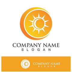 Creative sun concept logo illustration